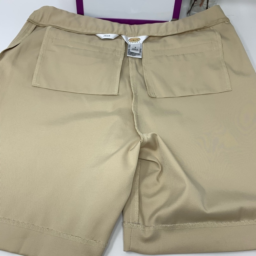 Talbots Women’s Beige Chino Bermuda Shorts Size 8P High Rise Flat Front Stretch - Picture 8 of 11
